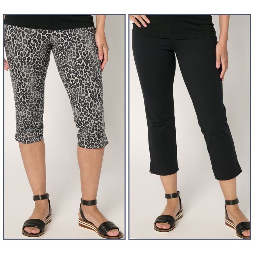 Women Control Women's Petite Pants 2XP Pedal Pusher Crop Multi-colored